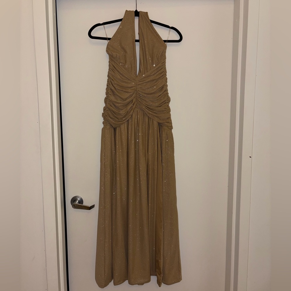 Melania Maxi Dress - Gold Sparkle
